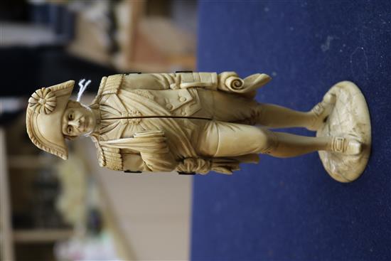 An ivory triptych figure of Nelson